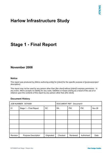 Stage 1 Report - Harlow Council